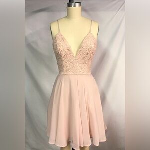 Sleveless Chiffon Mini Dress Blush